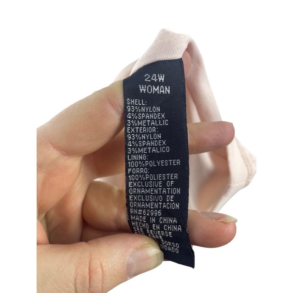 Scarlett Women's 24W Sheath Mini Blush Pink Glitter Shimmer Embroider Mini Dress - Picture 6 of 8